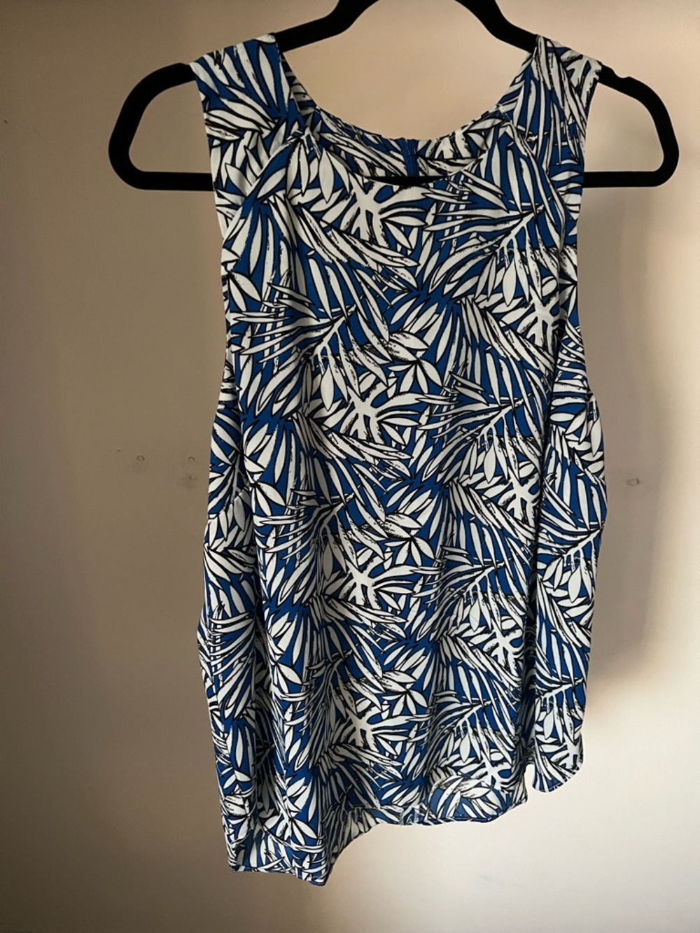 Saint Tropez West women Blue and White Palm-Print Tank Top